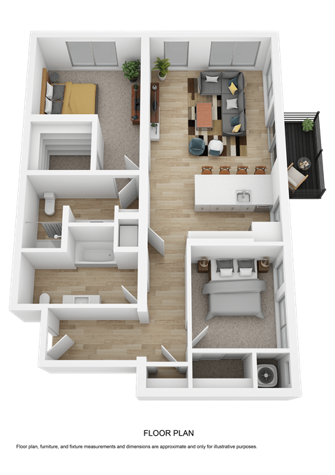 a floor plan of a house with a bedroom and a living room